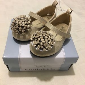 NWB- Koala Kids Shimmery Gold Mary Janes